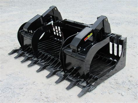 mini skid steer rock grapple|grapple rock buckets for tractors.